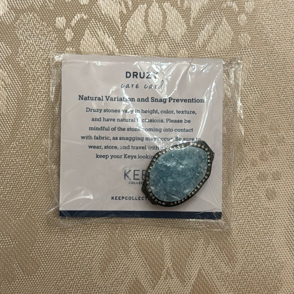 Brand New Keep Collective Teal Druzy Stone Charm